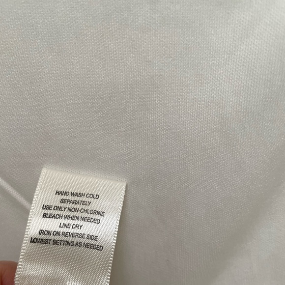 Row A dress white/cream large Linen and Cotten blend embroidered hem - Picture 9 of 11